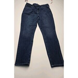 American Eagle The Dream Jean Hi-Rise Jegging Size 12 Dark Wash Distressed Denim